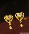 Heart Shaped Ruby Red White Stone Medium Stud Design ER953 Heart Shaped Ruby Red White Stone Medium Stud Design ER953