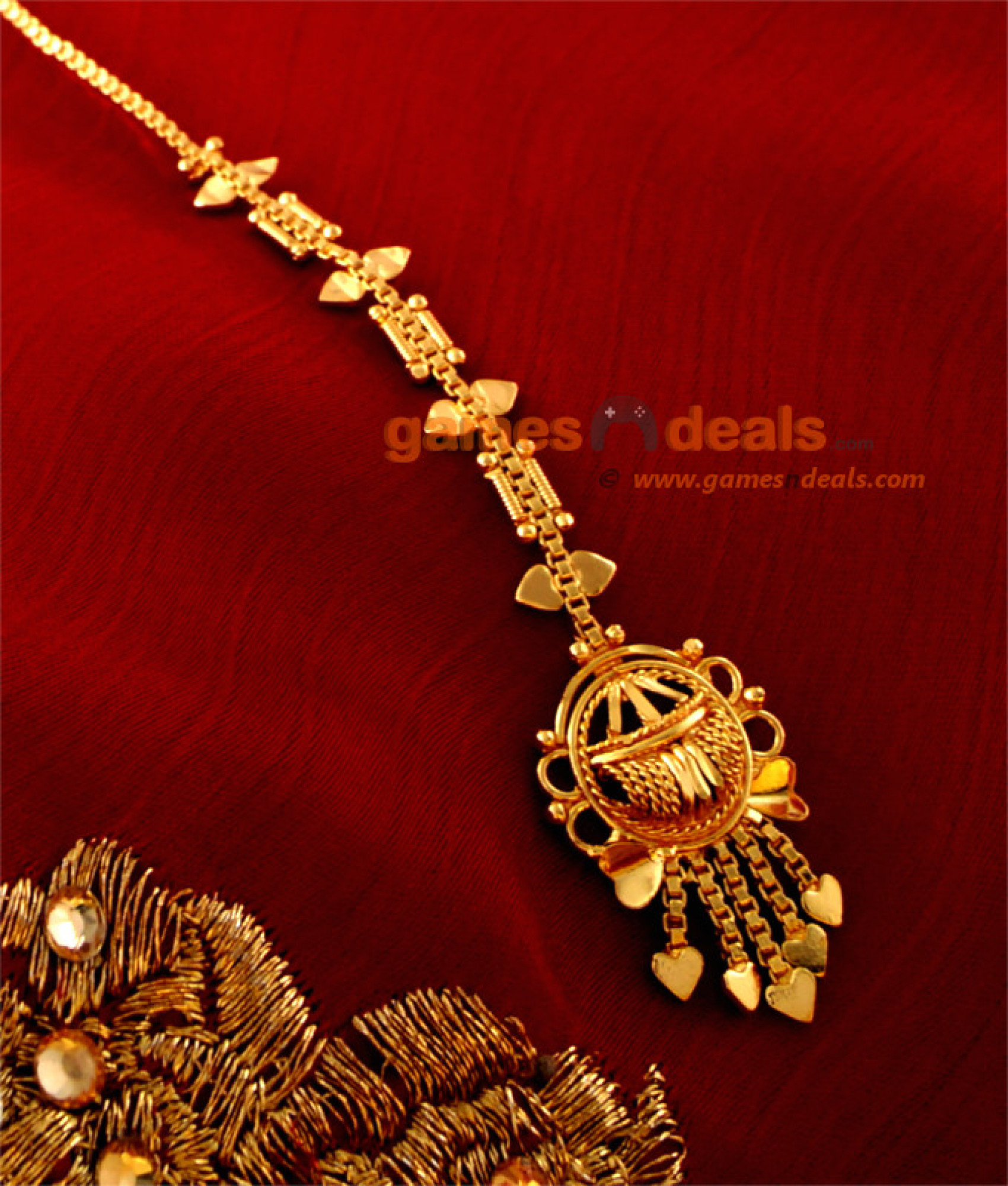 NCHT03 - Chidambaram Gold Plated Traditional Nethi Chutti / Mang Patti ...