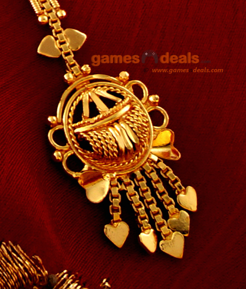 NCHT03 - Gold Plated Traditional Nethi Chutti Oval Design