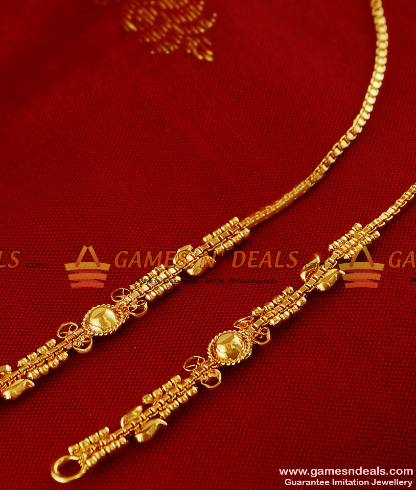 MATT05 - Gold Plated Traditional Side Maattal Oval Design Imitation Jewelry Online