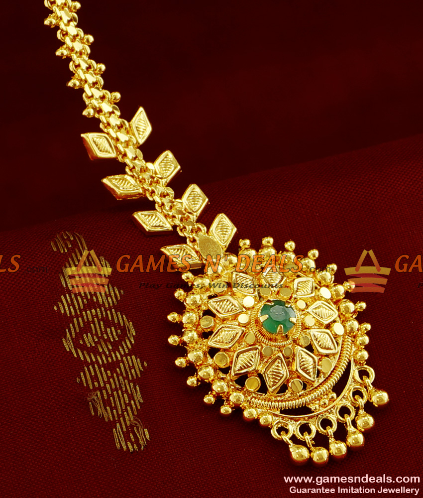 Traditional Gold Plated Non-Precious Metal Maang Tikka for Women