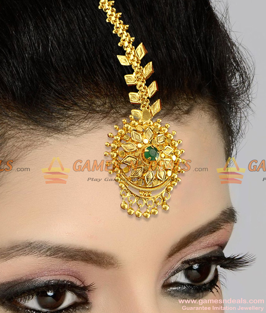 Traditional Gold Plated Non-Precious Metal Maang Tikka for Women