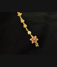 Semi Precious Ruby Stone Maang Tikka for Women and Girls