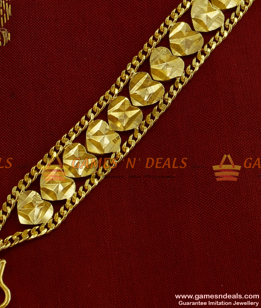BRAC006 - College Teen Heartin Design Imitation Bracelet Gold Plated Jewelry Buy Online