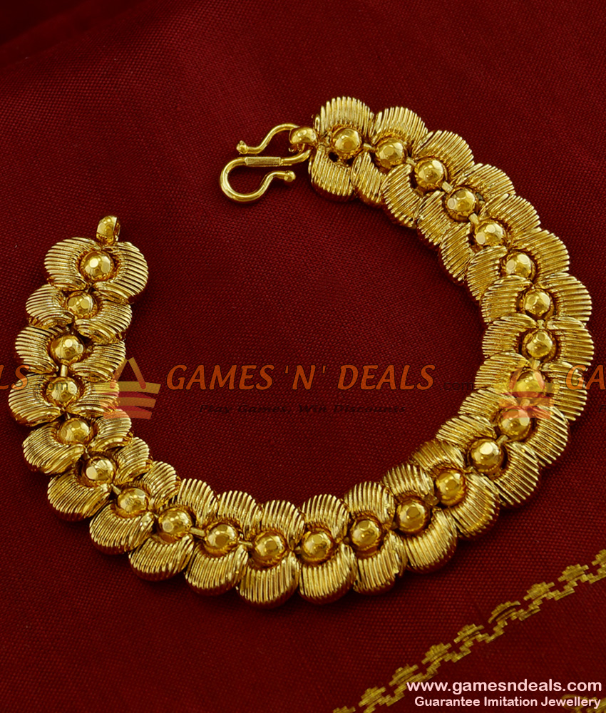 BRAC007 - Women Bridal Heartin Design Imitation Bracelet Gold Plated Jewelry Buy Online