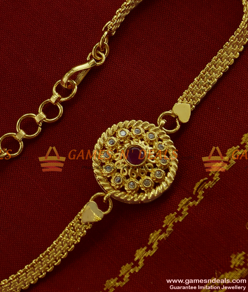 BRAC014 - Dazzling Light Weight Red AD Stone Imitation Bracelet Buy Online