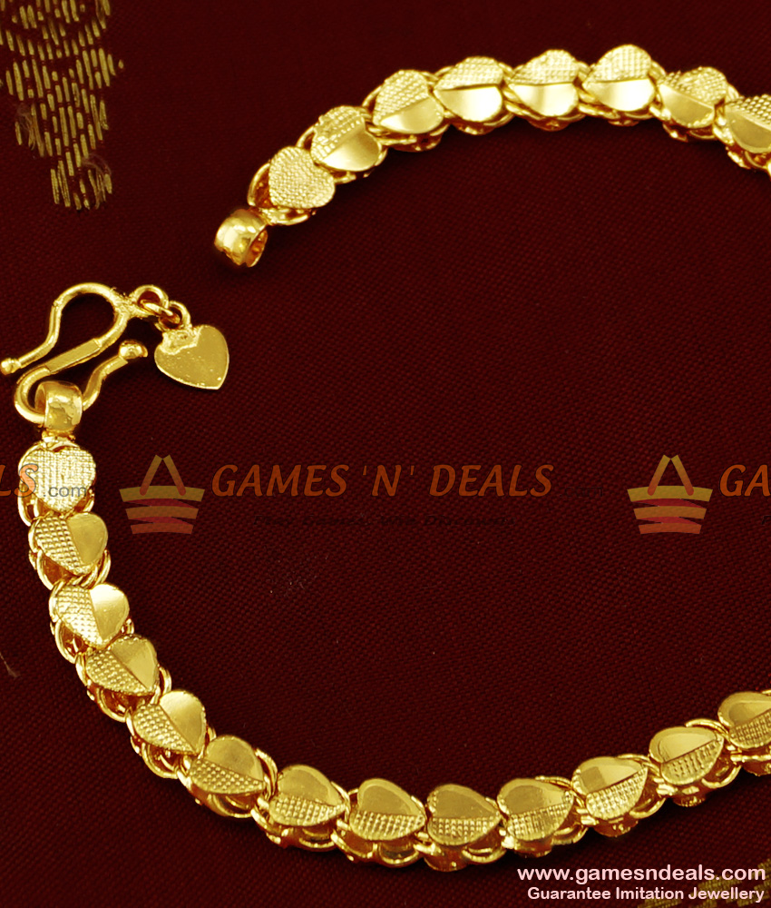 BRAC019 - Grand Heartin Design Imitation Bracelet Gold Plated Jewelry Buy Online