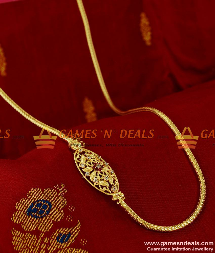 MCH003 - South Indian Gold Plated Mogappu Dollar Daily Wear Saradu Chain MCH003 - South Indian Gold Plated Mogappu Dollar Daily Wear Saradu Chain