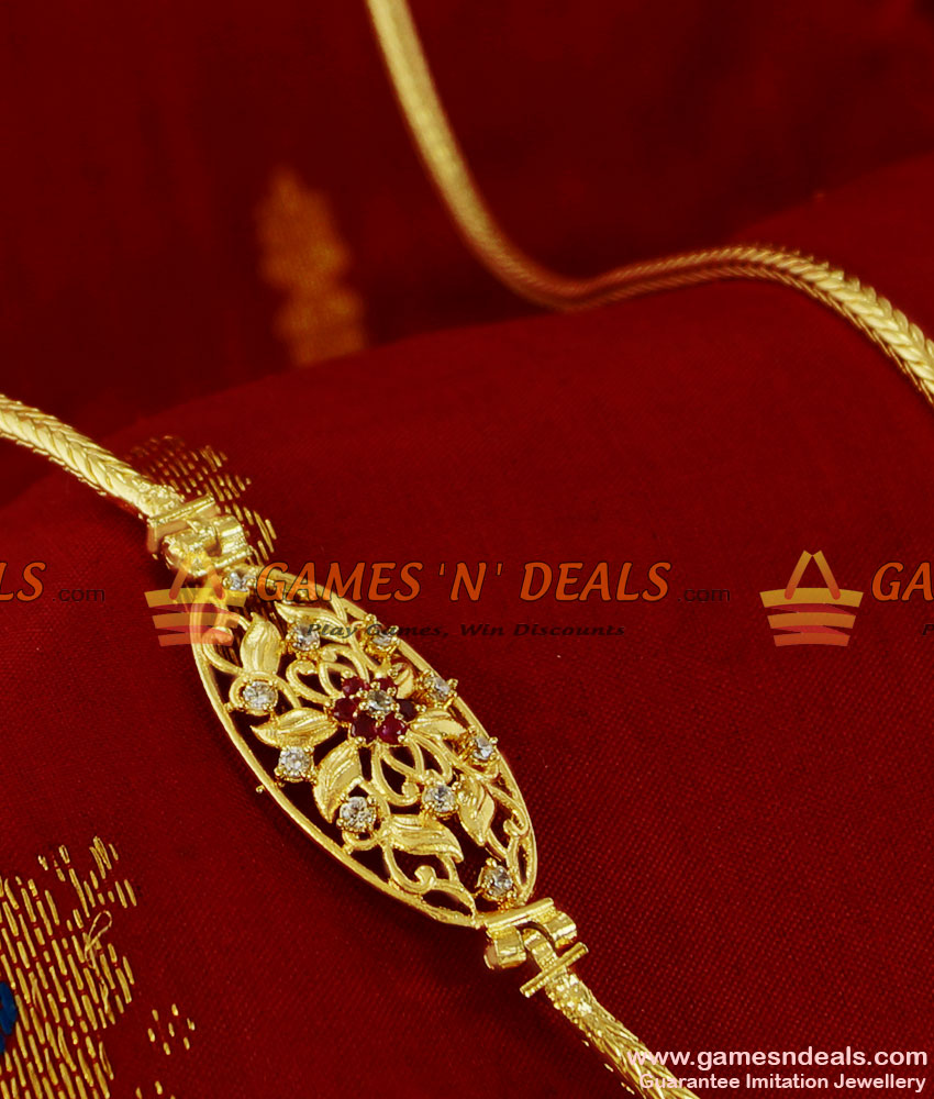 MCH003 - South Indian Gold Plated Mogappu Dollar Daily Wear Saradu Chain