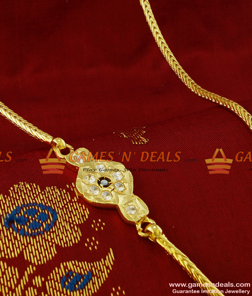 MCH006 - Aiympon AD Stone Mogappu Dollar Daily Wear Thali Saradu Design