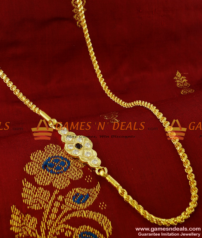 MCH007 - Aiympon AD Stone Mogappu Dollar Daily Wear Thali Saradu Design MCH007 - Aiympon AD Stone Mogappu Dollar Daily Wear Thali Saradu Design