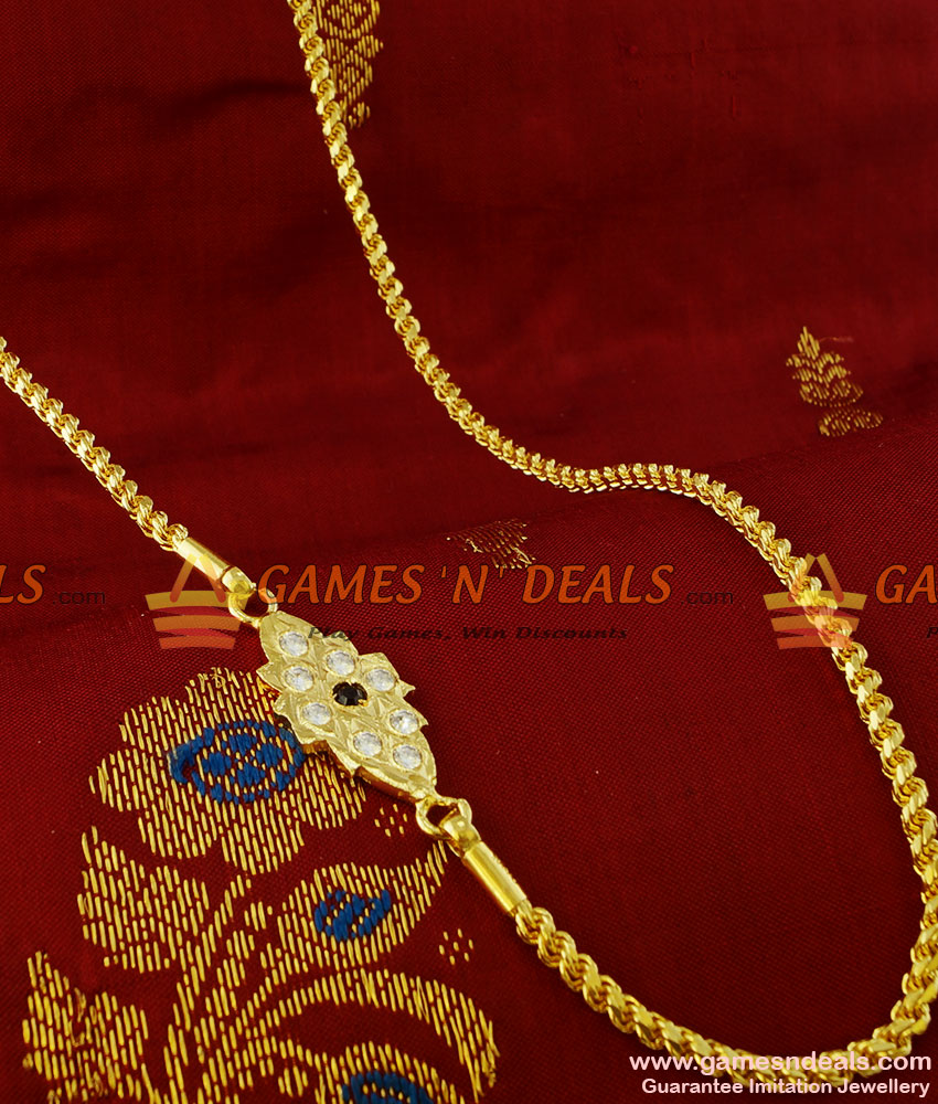 MCH008 - Aiympon AD Stone Mogappu Dollar Daily Wear Thali Saradu Design MCH008 - Aiympon AD Stone Mogappu Dollar Daily Wear Thali Saradu Design