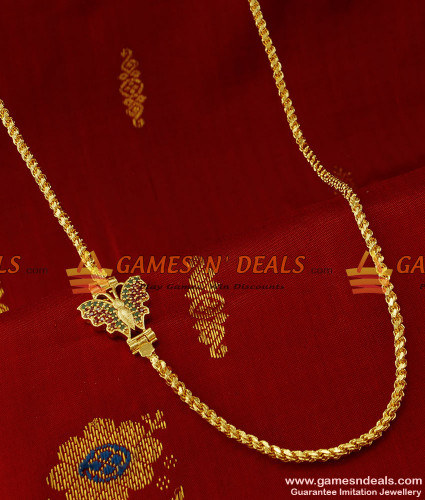Mch019 Ad Stone Small Erfly Dollar Mogappu Saradu Chain Low - Thali Chain Side Pendant Designs Mch019 Ad Stone Small Erfly Dollar Mogappu Saradu Chain Low - Thali Chain Side Pendant Designs