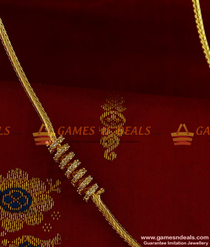 Modern Mugappu Moppu Thali Chain Designs MCH037 Spring Type Zircon