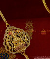 MCH040 - Grand Lakshmi Dollar Full Zircon Stone Mogappu Daily Wear Knitted Chain