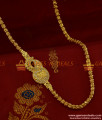 MCH063 - Attractive Gold Plated White AD Stone Dollar Mogappu Chain