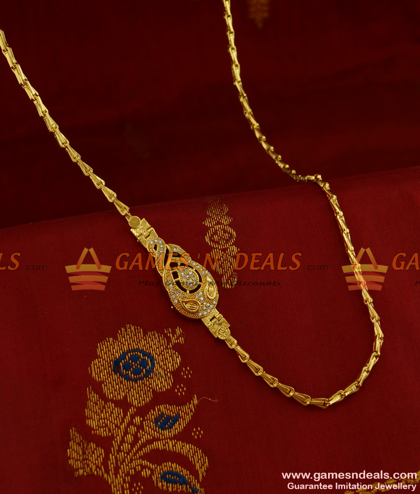 MCH069 - Guaranteed Traditional Gold Plated Mogappu Chain Imitation Jewellery 