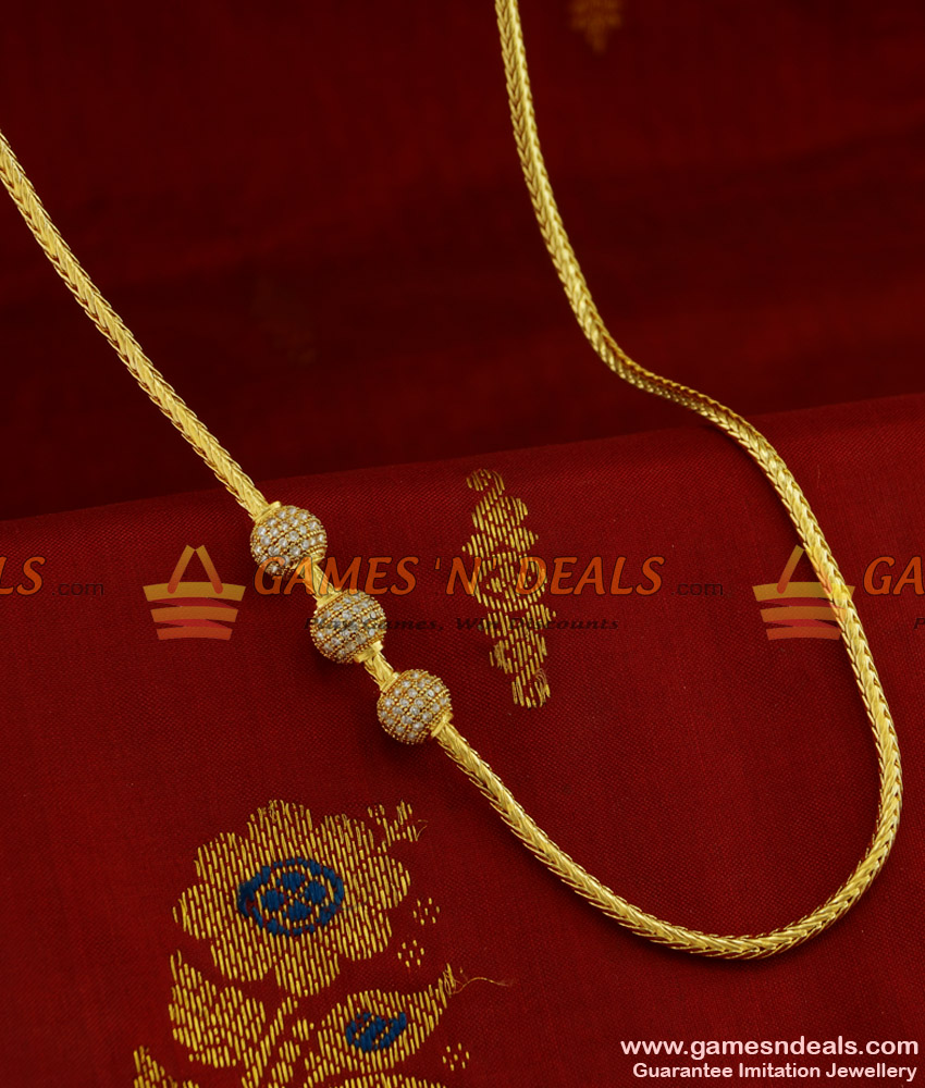 MCH071 - Beaded Zircon White Stone Mogappu Chain South Indian Imitation Jewelry MCH071 - Beaded Zircon White Stone Mogappu Chain South Indian Imitation Jewelry