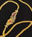 MCH075 - AD Stone Peacock Mogappu Dollar Daily Wear Thali Saradu Chain