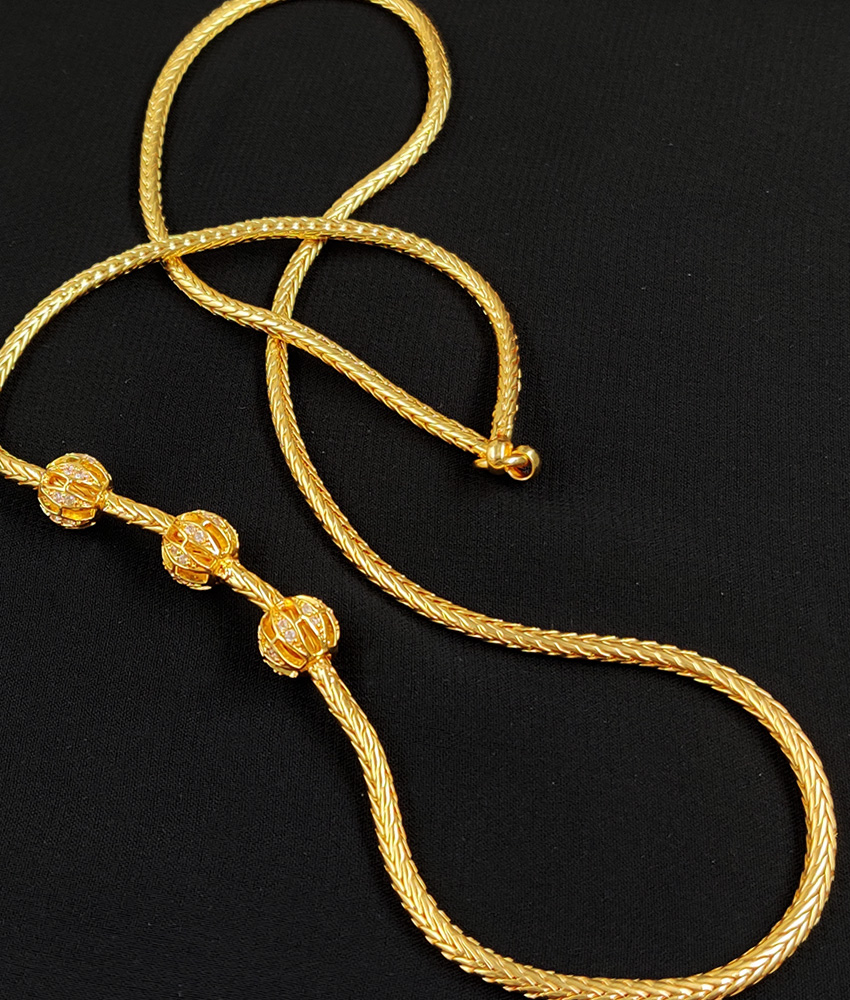 MCH084 - Traditional Zircon Stone Mogappu Chain Imitation Jewelry Online