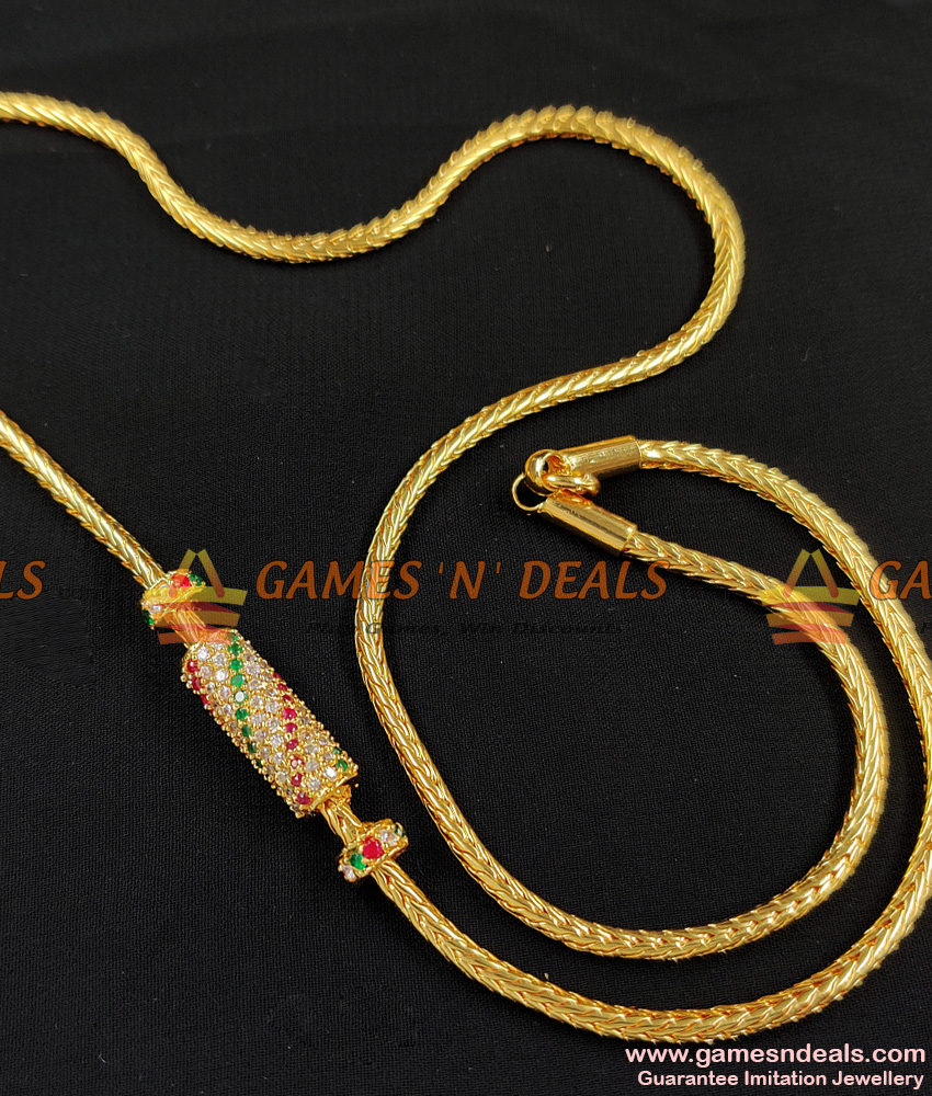 Best Selling Multistone Mugappu Chain For Married Women MCH099