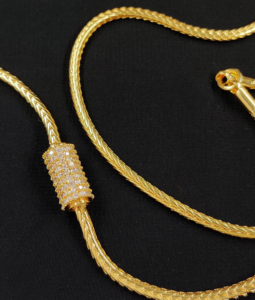 24ct Real Gold Plated White Stone Mugappu Chain Buy Online MCH100