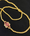 One Gram Micro Gold Plated Ruby AD Stone Mugappu Chain for Girls MCH109