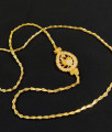 White Stone Single Side Pendant Gold Mugappu Design Wheat Chain MCH118