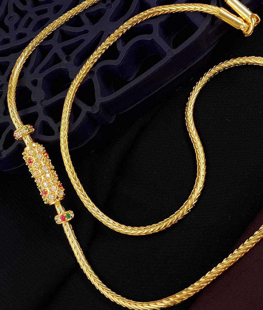 Traditional Round Stone Mugappu Chain for Married Women MCH122 Traditional Round Stone Mugappu Chain for Married Women MCH122