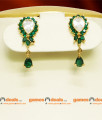NCKN055 - Semi Precious Emerald AD Stone Imitation Necklace Romanian Olive Design NCKN055 - Semi Precious Emerald AD Stone Imitation Necklace Romanian Olive Design