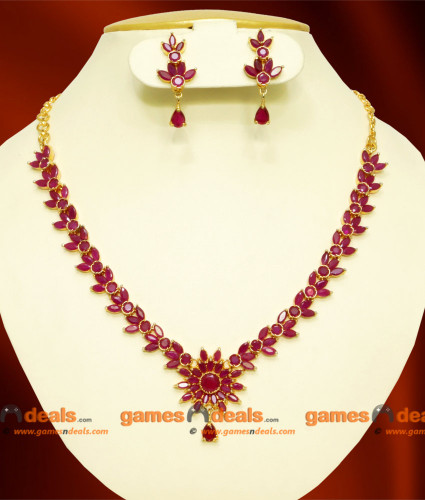ruby stone gold necklace designs