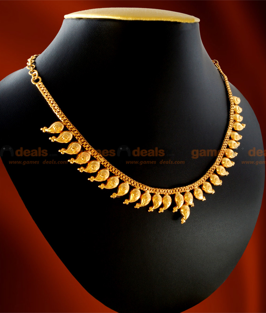 NCKN12 - Gold Plated Jewellery Traditional Maanga (Mango) Necklace Design