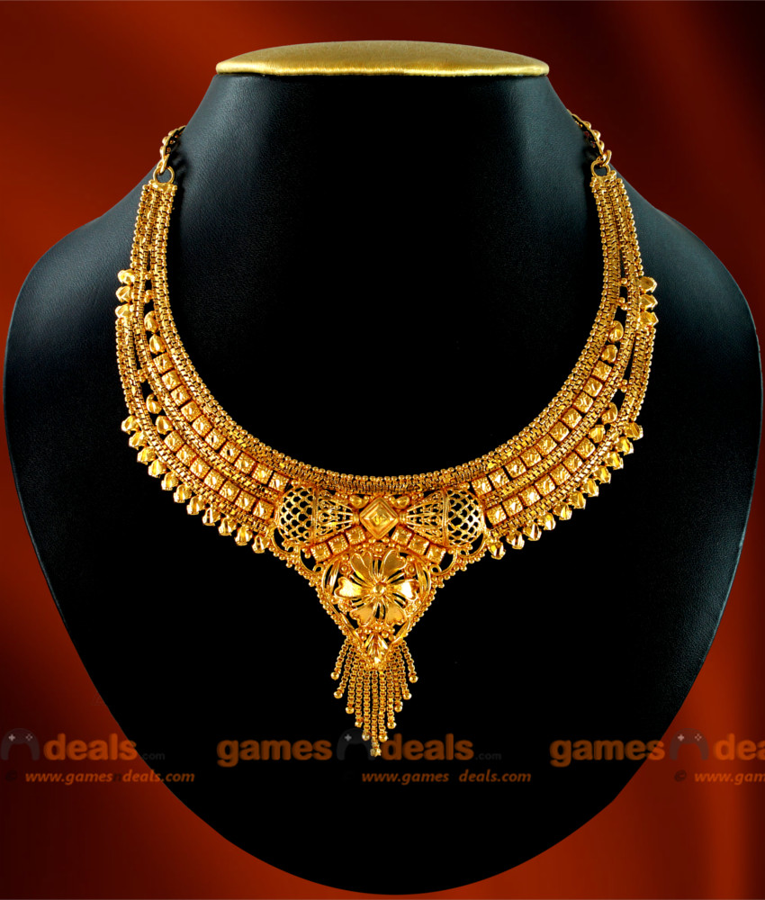 NCKN24 - Gold Plated Jewellery Traditional Chidambaram Choker Necklace Online Shopping
