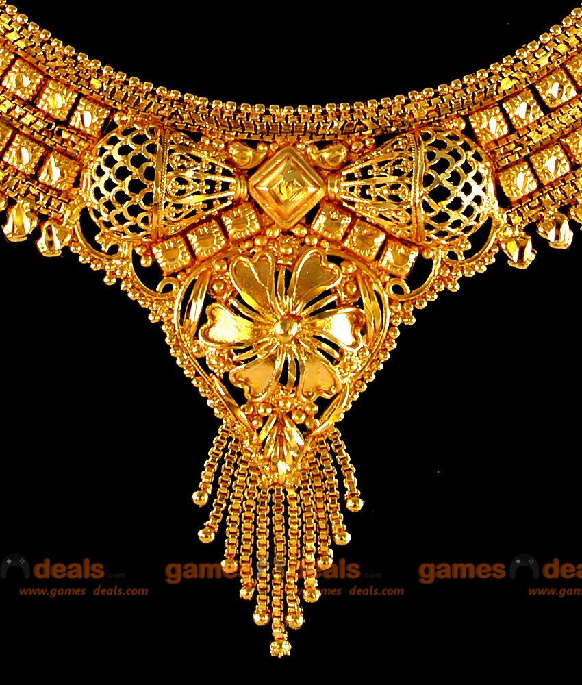 NCKN24 - Gold Plated Jewellery Traditional Chidambaram Choker Necklace Online Shopping NCKN24 - Gold Plated Jewellery Traditional Chidambaram Choker Necklace Online Shopping