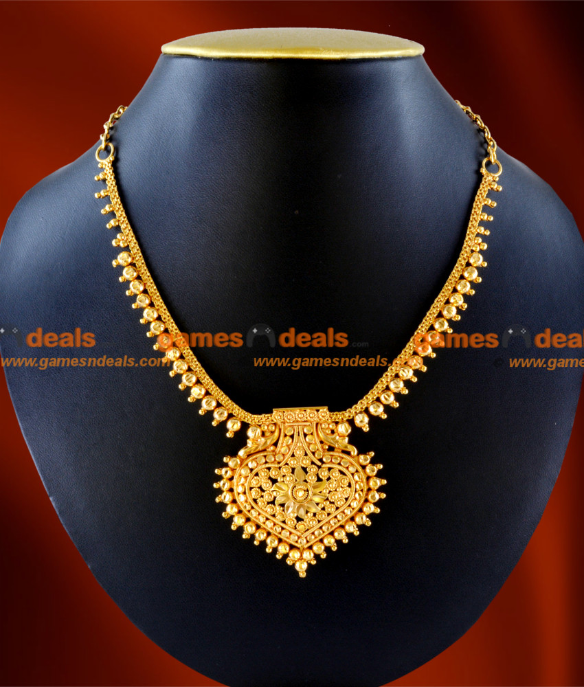 NCKN40 - Exculsive Party Wear 24ct Pure Gold Plated Kerala Beaded Necklace NCKN40 - Exculsive Party Wear 24ct Pure Gold Plated Kerala Beaded Necklace