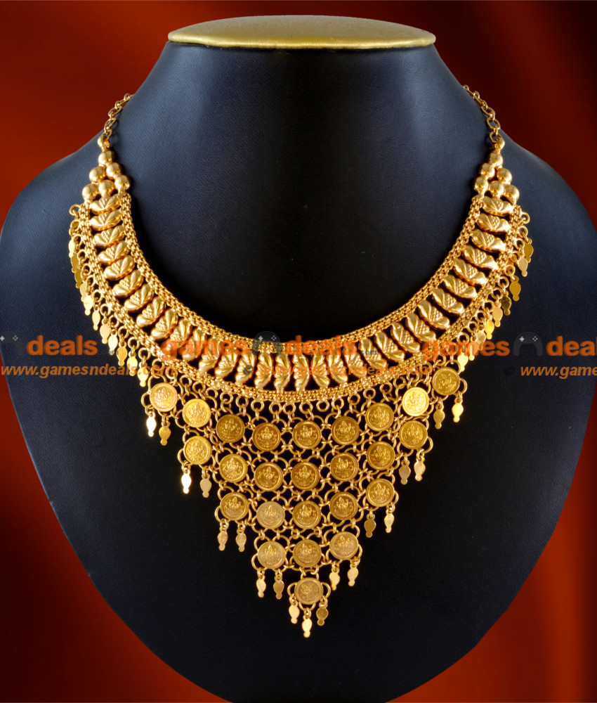 NCKN43 - Exculsive Hand Made Choker Design Lakshmi Coin Net Necklace NCKN43 - Exculsive Hand Made Choker Design Lakshmi Coin Net Necklace