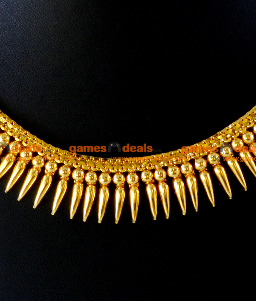 NCKN46 - Gold Plated Traditional Mullaipoo Malai Choker Necklace