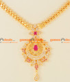NCKN103 - Semi Precious Zircon Ruby Dollar Regular Wear Necklace Design