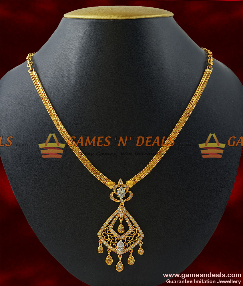 NCKN138 - Gold Plated Semi Precious Ruby Stone Dancing Dollar Necklace NCKN138 - Gold Plated Semi Precious Ruby Stone Dancing Dollar Necklace