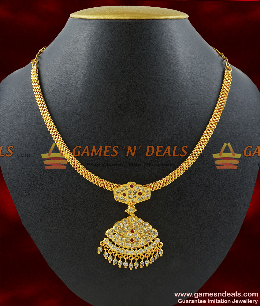 NCKN156 - Unique Traditional Aiympon White Stone Imitation Necklace Design NCKN156 - Unique Traditional Aiympon White Stone Imitation Necklace Design