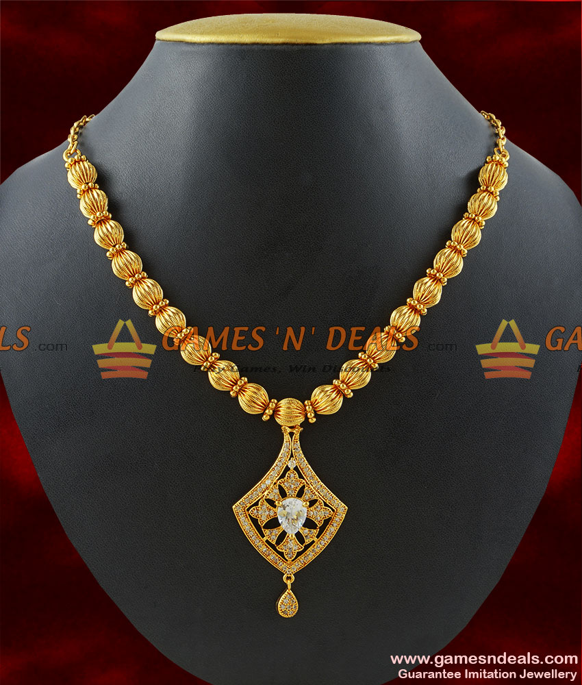 NCKN157 - Royal Britain Symbol Dollar Design Semi Precious Zircon Stone Necklace NCKN157 - Royal Britain Symbol Dollar Design Semi Precious Zircon Stone Necklace