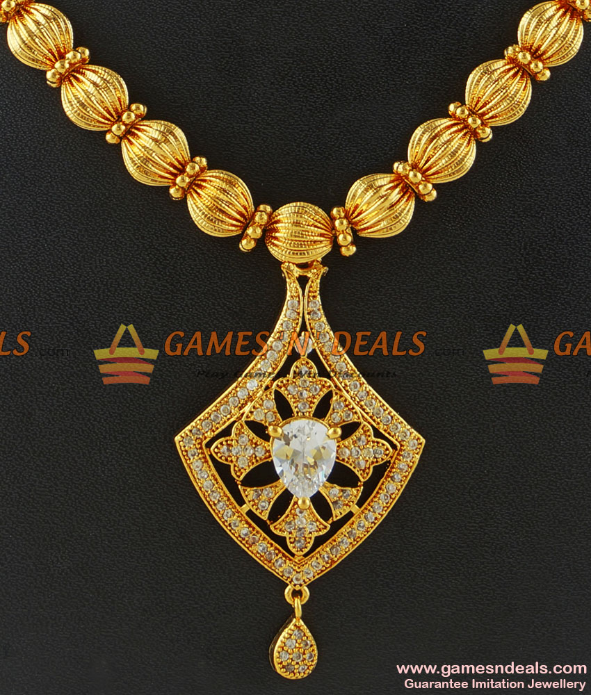 NCKN157 - Royal Britain Symbol Dollar Design Semi Precious Zircon Stone Necklace NCKN157 - Royal Britain Symbol Dollar Design Semi Precious Zircon Stone Necklace