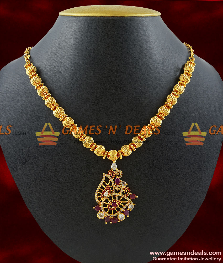 NCKN158 - Cute South Indian Teen Design Zircon Stone Imitation Necklace