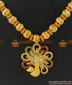 NCKN162 - Bright Attractive Peacock Ruby Zircon Big Stone Gold Plated Necklace