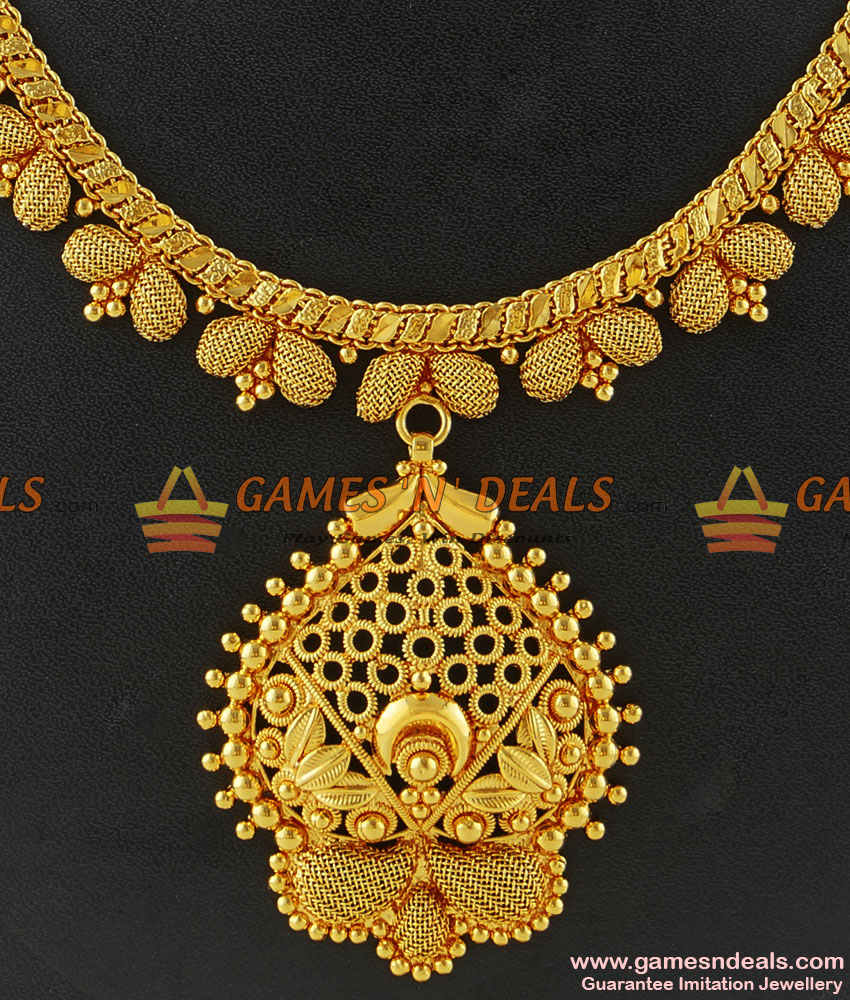 NCKN168 - Handmade Grand Party Wear Big Dollar Imitation Necklace Design