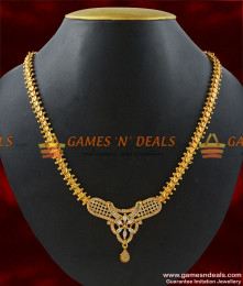 NCKN176 - Unique Gold Plated Imitation Semi Precious White Stone Necklace