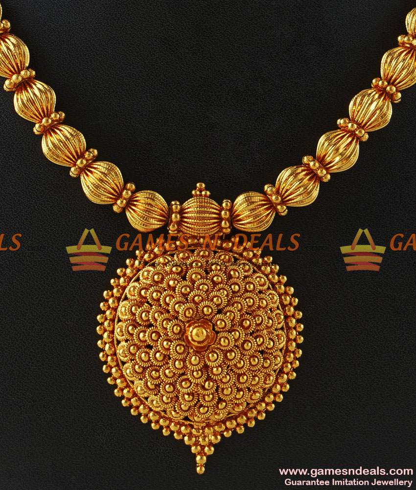NCKN186 - Kerala Beaded Design Handmade Party Wear Imitation Necklace
