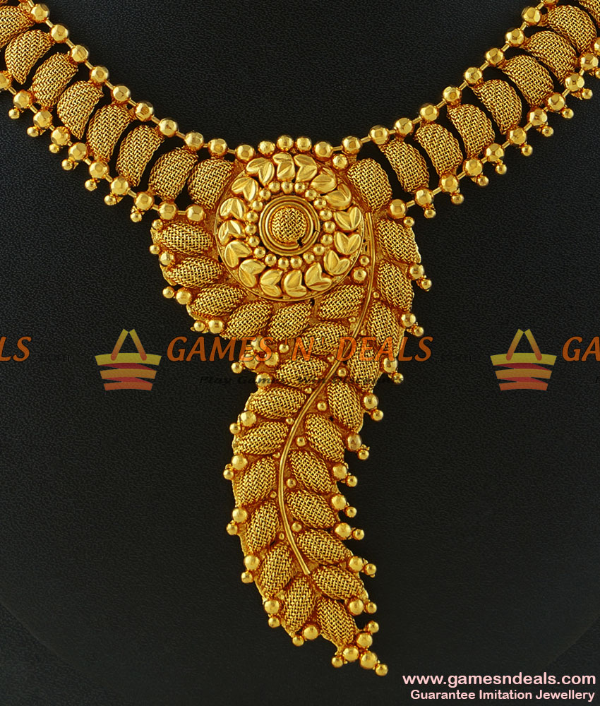 NCKN194 - Exculsive Hand Made Party Wear Roman Golden Olive Leaf Necklace NCKN194 - Exculsive Hand Made Party Wear Roman Golden Olive Leaf Necklace