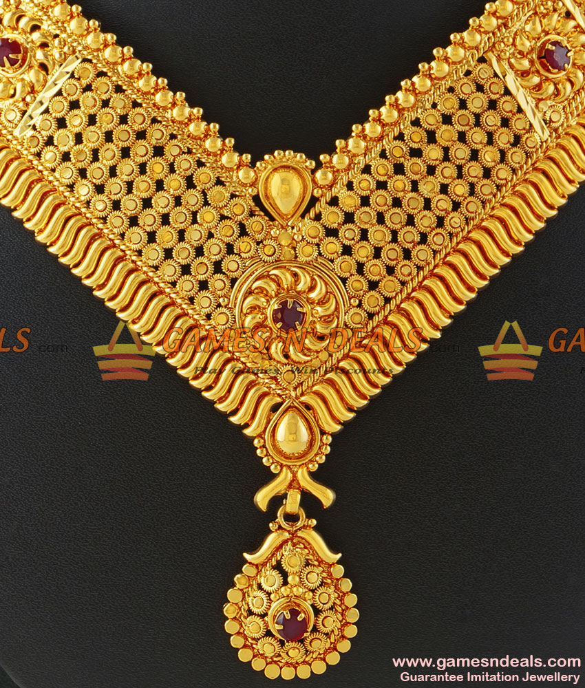 NCKN195 - Queens Necklace Design Grand Party Wear Imitation Choker Design NCKN195 - Queens Necklace Design Grand Party Wear Imitation Choker Design