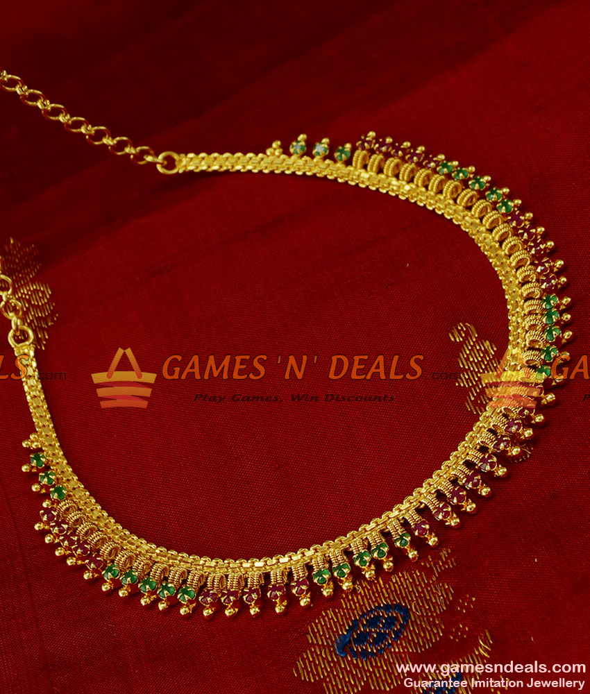 NCKN204 - Gold Plated AD Stone Attigai 